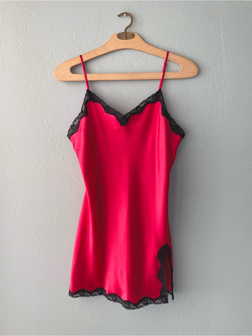 Victoria’s Secret | Red Silky Lace Chemise Lingerie Slip Dress